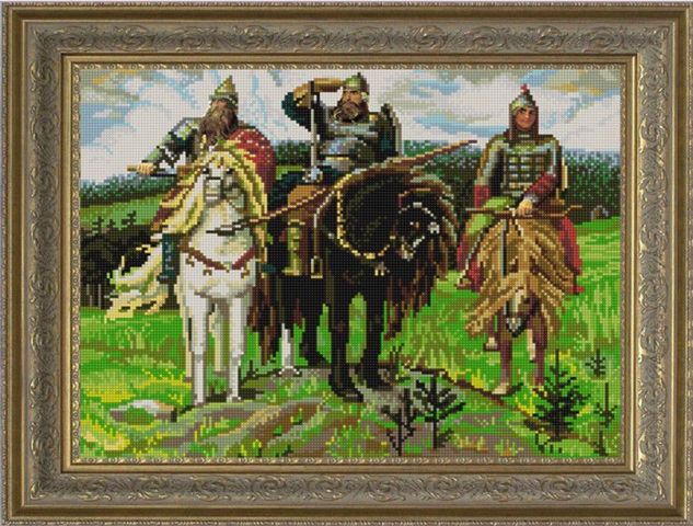 Вышивка крестиком три богатыря 47