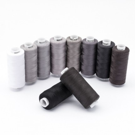 Набор ниток 40/2 400ярд.., "Монохромный", 10 шт/набор, Bestex 629167