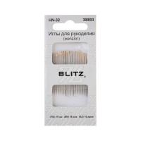 BLITZ HN-32 300В3 Иглы для шитья ручные BLITZ HN-32 300В3 для рукоделия 16 шт. никель 