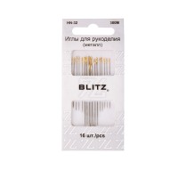 BLITZ HN-32 300М Иглы для шитья ручные BLITZ HN-32 300М для рукоделия 16 шт. никель 