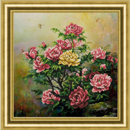 Схема для вышивания НИК9827 Ароматные пионы. Схема для вышивания бисером