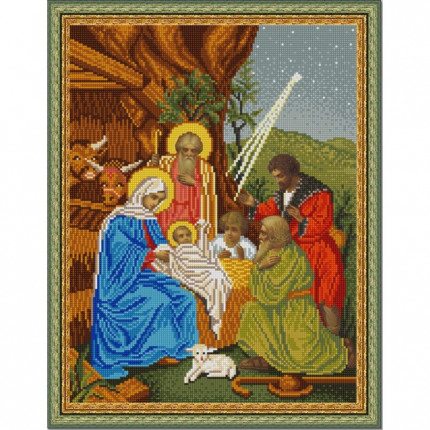 Схема для вышивания НИК 9851 Рождество Христово. Схема для вышивания бисером