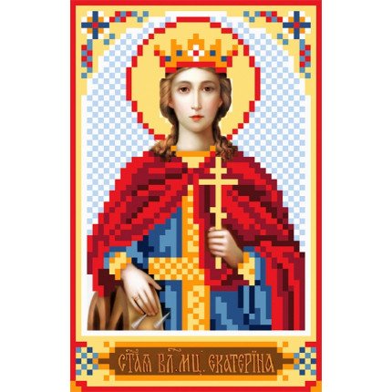 Схема для вышивания 3038 Икона Св. Екатерина. Рисунок на шёлке