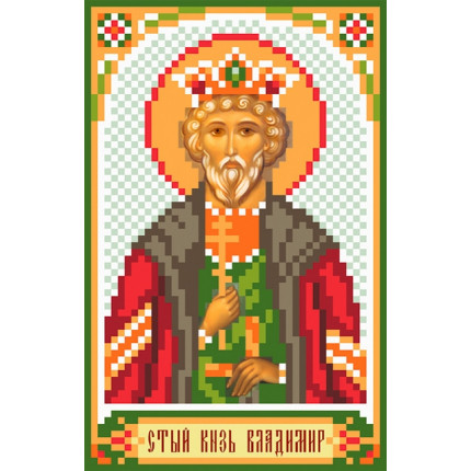 Схема для вышивания 3041 Икона Св. князь Владимир. Рисунок на шёлке