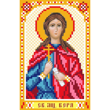 Схема для вышивания 3045 Икона Св. Вера. Рисунок на шёлке