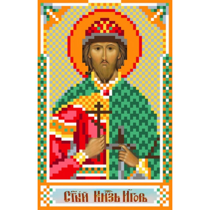 Схема для вышивания 3054 Икона Св. Игорь. Рисунок на шёлке