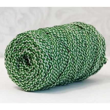 Шнур полиэфирный 5 мм с сердечником меланжевый (серо-зелёный+тёмно-зелёный) 50м (арт. ШПСМ 5мм сз,тз)