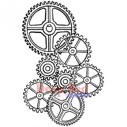 Резиновый штамп "Gears Background" (арт. 3x504230)