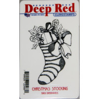 Deep Red Stamps 3x504411 Резиновый штамп "Christmas Stocking" 