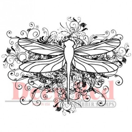 Резиновый штамп "Dragonfly Flourish" (арт. 4x501108)