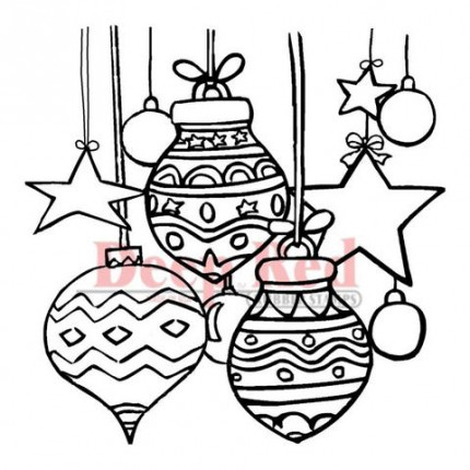 Резиновый штамп "Christmas Stars and Balls" (арт. 4x504429)