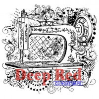 Deep Red Stamps 4x504456 Резиновый штамп "Sewing Machine Flourish" 