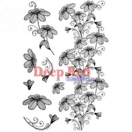 Резиновый штамп "Woodcut Flowers" (арт. 5x702014)