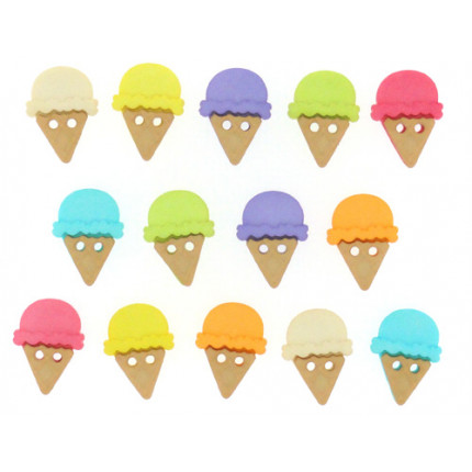 Набор декоративных пуговиц "Мороженое в рожке" (арт. 6933)
