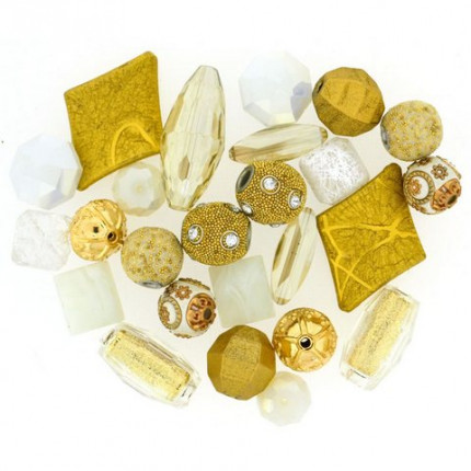 Набор декоративных бусин Белое золото (арт. 7066)