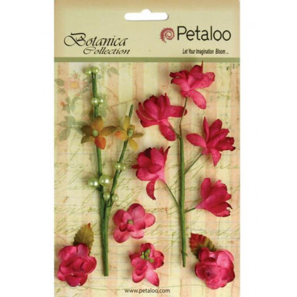 Набор цветов бумажных "Petaloo" 1100-102  Floral Ephemera- Fuschia (фуксия) (арт. 1100-102)