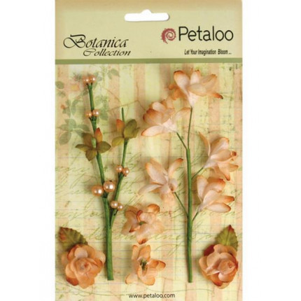 Набор цветов бумажных "Floral Ephemera- Peach" (персик) (арт. 1100-106)