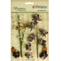 Petaloo 1100-110 Набор цветов бумажных "Petaloo" 1100-110  Floral Ephemera- Charcoal Gre (пепельный) 