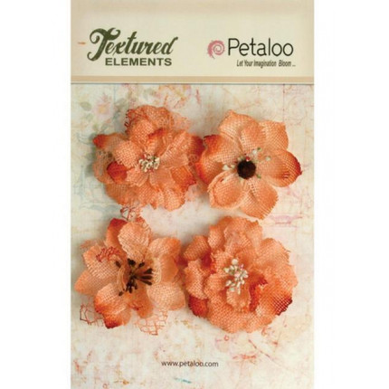 Набор цветов из ткани "Burlap Blossoms - Apricot" (арт. 1200-204)