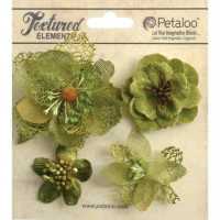 Petaloo 1256-201 Набор цветов из ткани "Petaloo" 1256-201 Mixed Textured Blossoms х 4- M 