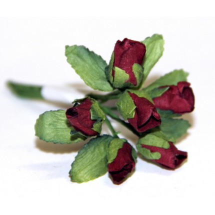 Декоративный букетик "Бордовые розы"