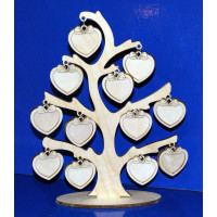 ПКФ Созвездие 050061 Семейное дерево, 12 сердечек на подставке 