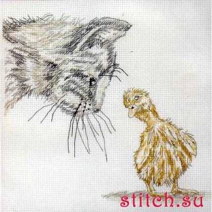 Набор для вышивания PCE584 Kitten and Duckling (Котенок и утенок)