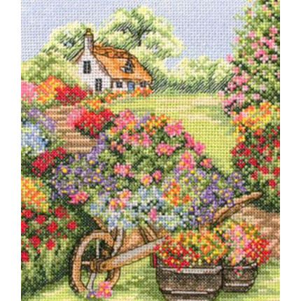 Набор для вышивания PCE749 Floral Wheelbarrow (Тачка с цветами)