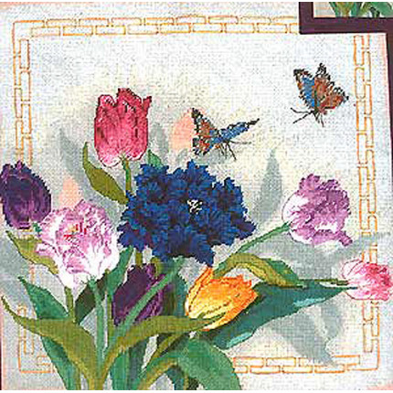 Набор для вышивания 30933 Tulips and butterflies (Тюльпаны и бабочки)