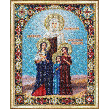 Икона Вера, Надежда, Любовь и мать София (арт. Б-1101)