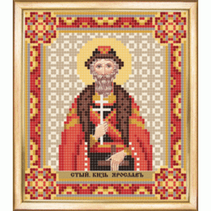Именная икона св.благоверный князь Ярослав Мудрый. Схема для вышивания бисером (арт. СБИ-052)