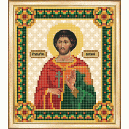 Именная икона святой мученик Евгений. Схема для вышивания бисером (арт. СБИ-081)