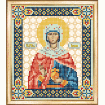 Схема для вышивания СБИ-082 Именная икона св. праведная Иоанна (Жанна, Яна). Схема для вышивания бисером