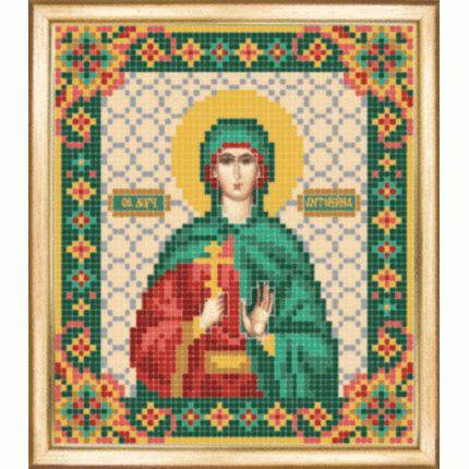 Именная икона святая мученица Антонина. Схема для вышивания бисером (арт. СБИ-083)