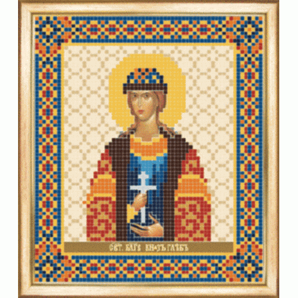Именная икона св. благоверный князь Глеб. Схема для вышивания бисером (арт. СБИ-089)