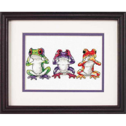 Набор для вышивания 16758 Tree Frog Trio (Трио лягушек)