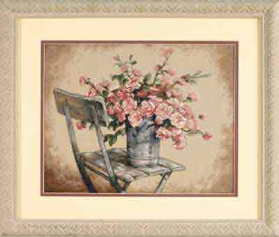 Набор для вышивания 35187 Roses on White Chair (Розы на белом стуле)