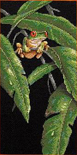 Набор для вышивания 35251 Tree Frog Among Leaves (Древесная лягушка в листве)