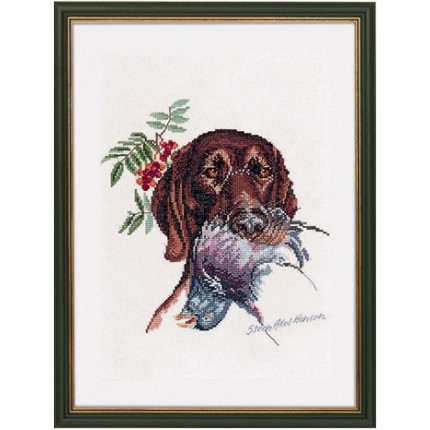 Набор для вышивания 12-950 Охотничья собака с голубем (Hunting dog with dove)