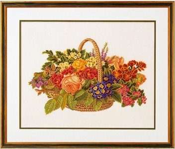 Набор для вышивания 14-186 Цветы в корзине (Flowerbasket)