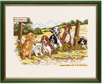 Набор для вышивания 14-224 Щенки из собачьего питомника (Kennels)