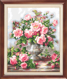 Набор для вышивания 919 Розы в серебряной вазе