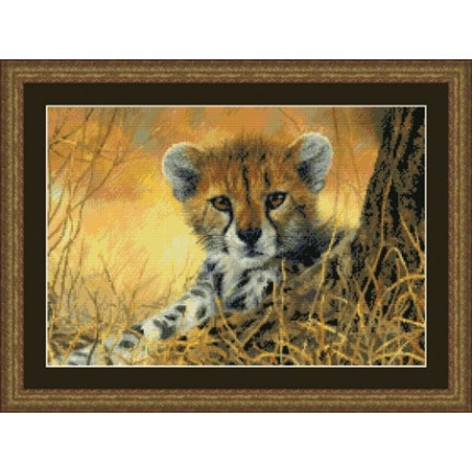 Набор для вышивания 98657 Маленький гепард (Little Baby Cheetah)