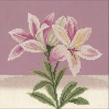 Набор для вышивания 35095 Pink white lily (Розово-белые лилии)