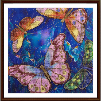Набор для вышивания БН-5015 Набор для вышивания "PANNA" BN-5015 "Бабочки в ночных цветах" 31 х 31 см