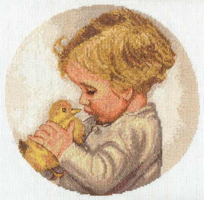 Набор для вышивания ДТ-1405 Мальчик с утенком