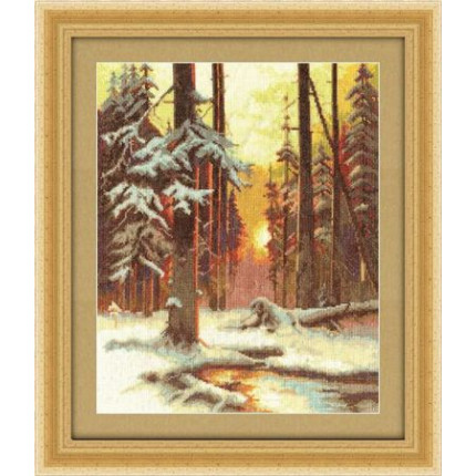 Закат в снежном лесу (арт. ВХ-1076)