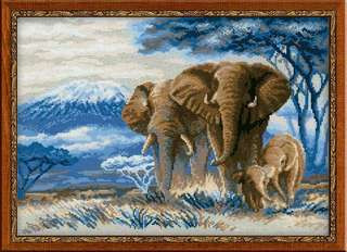 Набор для вышивания 1144 Слоны в саванне