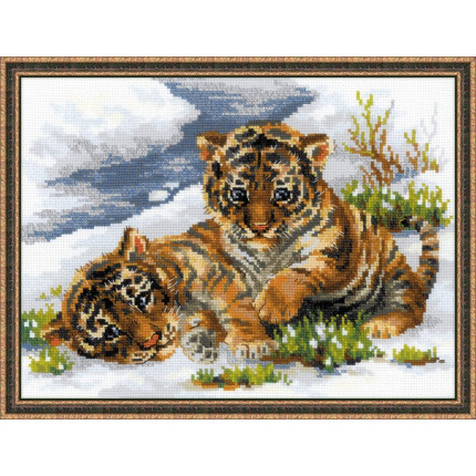 Набор для вышивания 1564 Тигрята в снегу