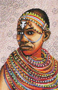 Набор для вышивания 9880.6437.0030 Jeune Fille Massai (Девушка из племени масаи)